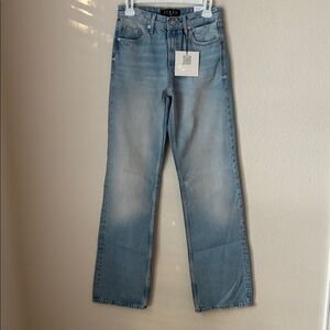 Blue Straight Leg Jeans Classic Style